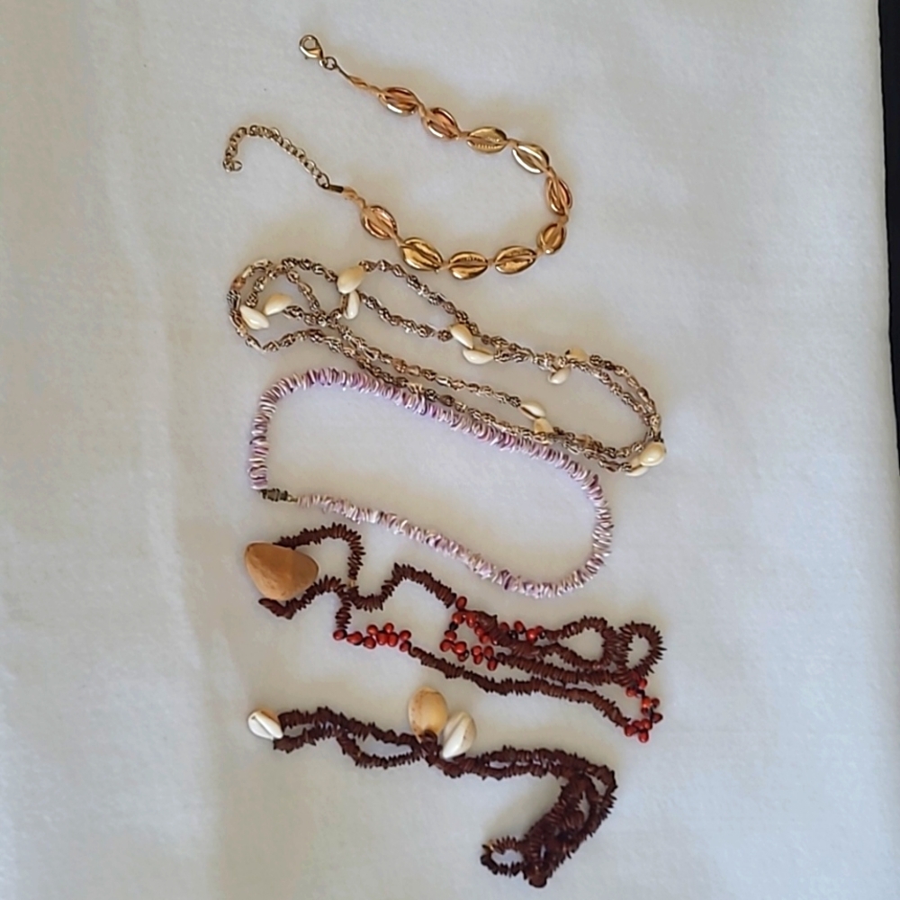 5 seashell necklaces